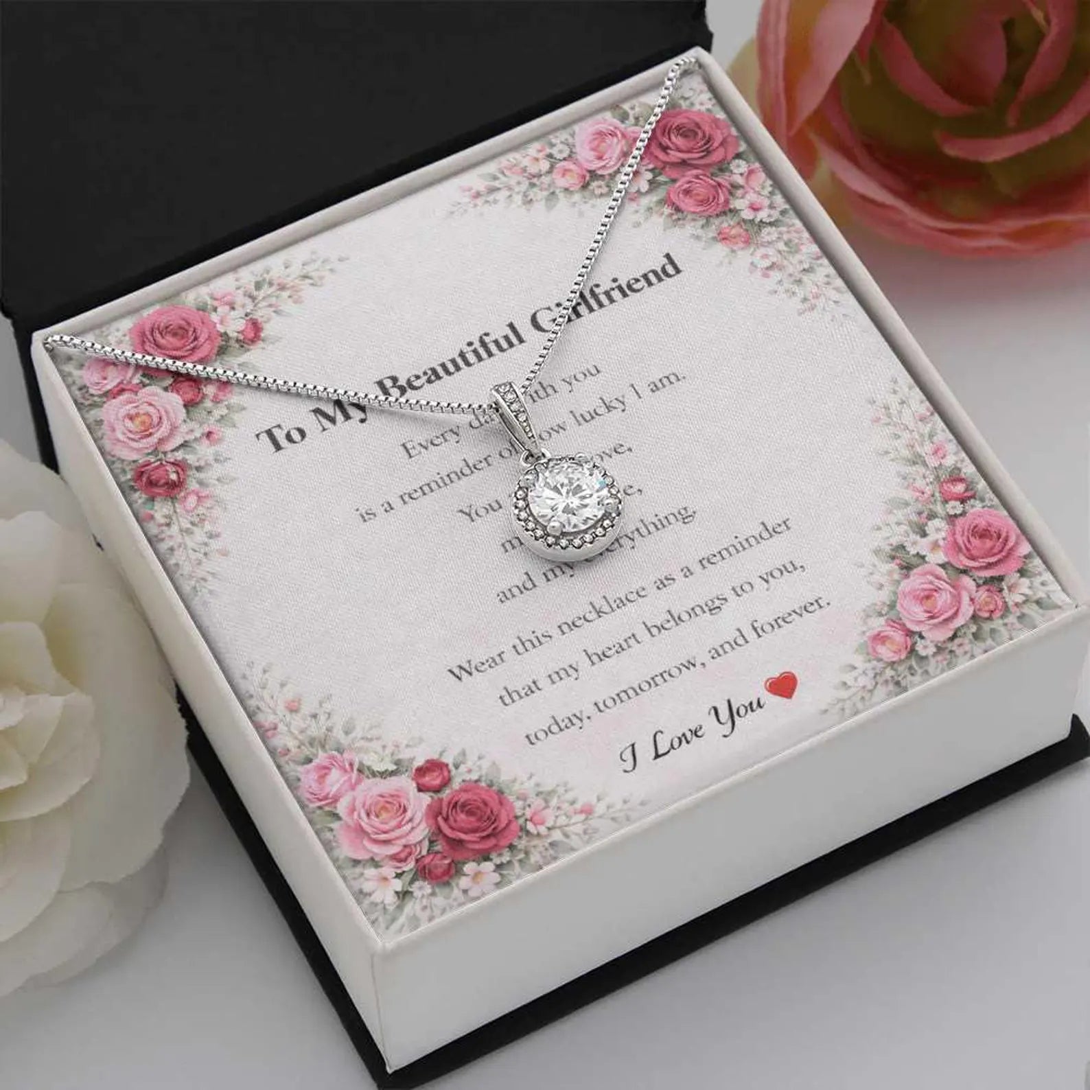 Collier Celestial Sunrise : pendentif en zircone cubique, acier inoxydable